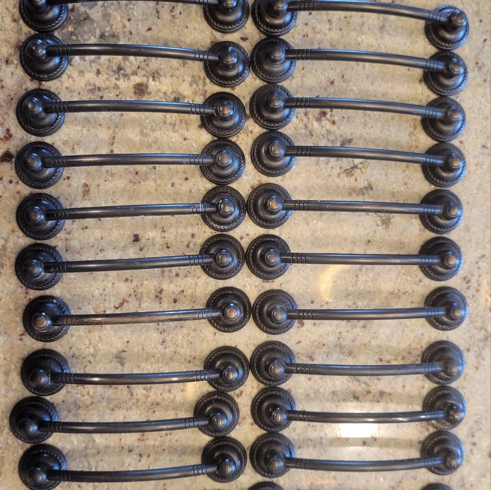 Set of 23 Kitchen Cabinet Drawer Pulls Dark Brown